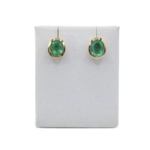 1 Paar Ohrstecker mit kolumbianischen Smaragden 1,6 ct. in 18 Kt. 750 Gold - Bild 1 von 5