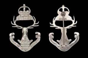 Broche Gordon Highlanders Sweetheart plateado con sello - Imagen 1 de 1