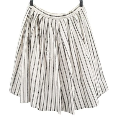 H&M Falda Plisada a Rayas Crema y Negra Completamente Forrada con Bolsillos Para Mujer Talla 10 Foto 1 de 4