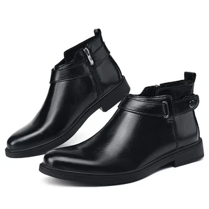 Schnallendesign, gut aussehende Stiefeletten, spitzer Reißverschluss, bequeme Herrenstiefel - Bild 1 von 16