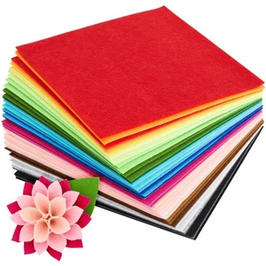 50 Pack Felt Fabric Sheets for Crafts, DIY Projects, 8 x 8" Rainbow Colored Felt - Picture 1 of 12