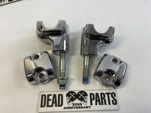 Harley Softail Fatboy 1.25" chrome stock OEM handlebar risers mounts clamps Dyna - Picture 1 of 2