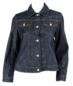 LOEWE Blue Dark Wash Cotton Denim High-Low Hem Button-Front Jean Jacket 34 - Picture 1 of 9