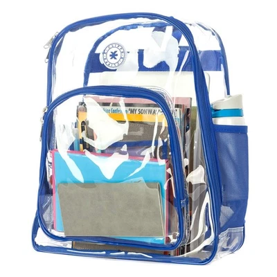 Clear Backpack Heavy Duty See Through Student Bookbag Large Durable School Ba... - Image 1 of 4