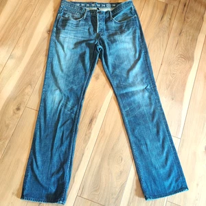 Earnest genähte Jeans Herren 36 (35") blau gerades Bein Fulton. 405 Button Fly 33" - Bild 1 von 13