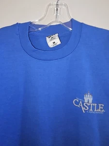 Vintage Trump Castle Casino Large Mens Blue Graphic Logo Single Stitch Tee - Picture 1 of 12