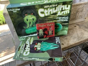 lot of Cthulhu Toys & such; inflatble arm, charm & beard—Archie McPhee - Picture 1 of 9