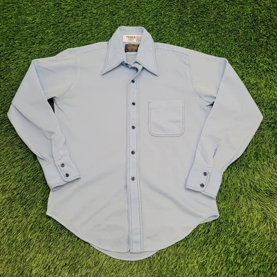 Camisa Vintage Años 80 Disco Hippie Poliéster M 15.5 20x27 Cola Camisa Foto 1 de 4