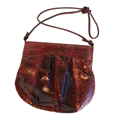 Bolso de mano de piel de serpiente vintage Neiman Marcus borgoña bolso de hombro cartera, Hong Kong  Foto 1 de 4