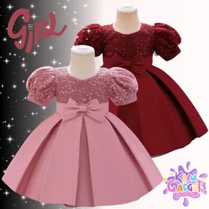 GIRL PRINCESS BABY GIRLS SEQUIN Party Dress Baptism Wedding Birthday Gown Dress - Picture 1 of 17