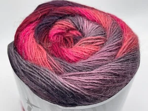 Pink Red Purple Cake Alpaca Fine 82865 Ice Yarns Center-Pull  150gr 574y Sport - Picture 1 of 7