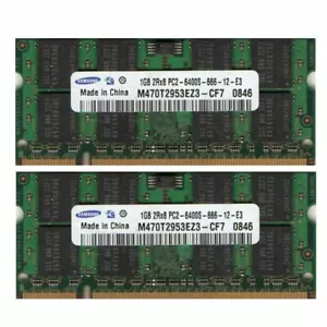 2GB 2x 1GB Kit IBM Lenovo Thinkpad R51e/R52/T43/T43p/T60/T60p Laptop RAM Memory - Picture 1 of 6