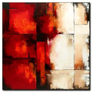 NOVAARTE Acryl Bild Gemälde Abstrakt Modern Kunst Art Malerei Rot Beige ORIGINAL - Bild 1 von 7