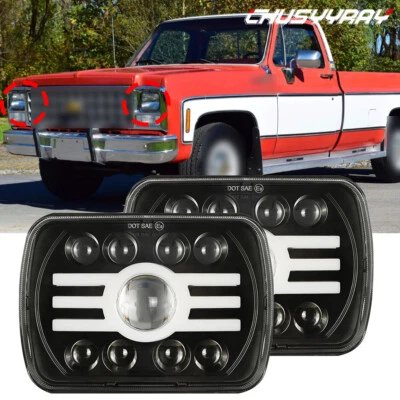 适用于雪佛兰 C10 C20 C30 K10 K20 K30 7x6 5x7 英寸 LED 车头灯高低光束 — 第 1/4 张图片