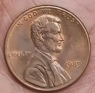 1989 No Mint Mark Wide AM One Cent Lincoln Memorial Circulated Error Coin - Image 1 of 4