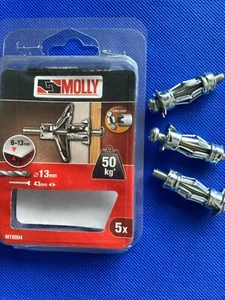 Only 3 Molly Classic Metal Fixing Expanding Metal Anchor M18004 50kg 13mm Hollow - Picture 1 of 2
