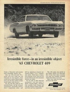 1965 Chevy Chevrolet 409 Impala Sport Coupe Ad - Picture 1 of 1