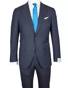 Traje Caruso en azul oscuro de lana "Superfine 150'S" RegEUR1690 - Imagen 1 de 32