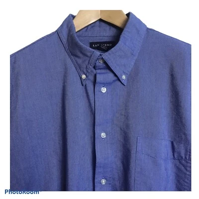 Camisa Lands' End para hombre XL (17-17,5) manga larga abotonada azul mezcla de algodón Foto 1 de 4