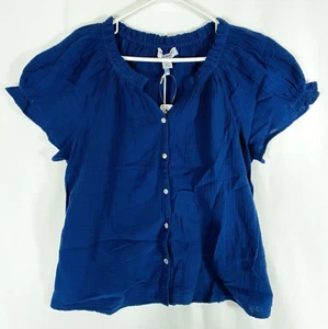 TOMMY BAHAMA Womens Coral Isle Top - XLarge - Navy Blue Short-Sleeve Cotton NWT - Picture 1 of 7