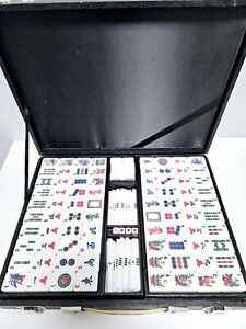 Vintage Mahjong Set of 168 Tiles 88 Counting Sticks & 4 Dice with Case