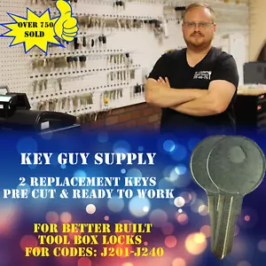 J201-J240 Pair of New keys for Better Built Truck Toolbox, by Licensed Locksmith - Picture 1 of 4