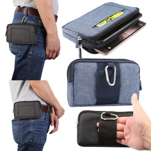 Universal Nylon Phone Waist Bag Clip Belt Loop Holster Wallet Pouch Case Cover