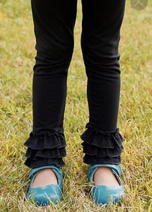 NWT Matilda Jane Girls Onyx (black) Ruffle Legging Pants Size 2 New In Bag - Picture 1 of 3