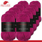 Pro Lana 10 x 50 g Basic Cotton Baumwolle Stricken H&#228;keln Wolle Garn 62 Farben