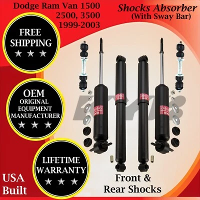 Amortiguador delantero y trasero KYB OEM con barra estabilizadora para camioneta Dodge Ram 1500/2500/3500 1999-2003 Foto 1 de 4