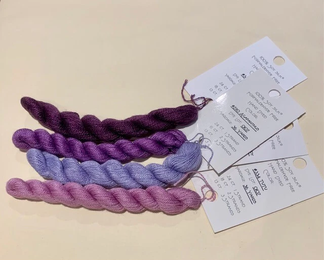 100% Soy Silk Pure Palette Hand-dyed  36 yds/1 skein; YOU CHOSE colors PURPLES - Image 1 of 1