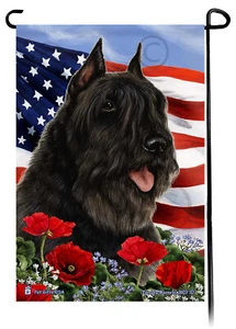 Bandera de jardín flores patrióticas - Bouvier des Flandres negro - Imagen 1 de 1