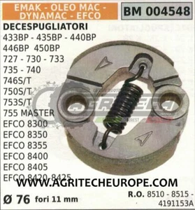 4191153A FRIZIONE DECESPUGLIATORE EFCO 8300 8350 8355 8400 8405 8420 8425 Ø76 - Picture 1 of 1