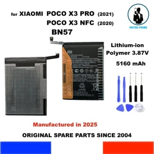 NEW GENUINE BATTERY OEM XIAOMI BN57 POCO X3 PRO & POCO X3 NFC 5160mAh BATTERIE - Imagen 1 de 11