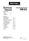 Service Manual Instructions For Rotel Rb-03