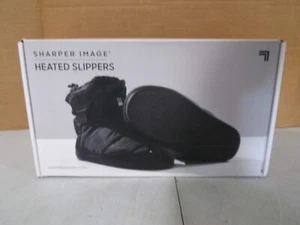 SHARPER IMAGE HEATED INDOOR/OUTDOOR SLIPPERS BLACK SIZE SMALL WOMENS 5/6 - Bild 1 von 6