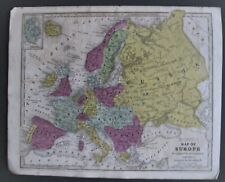 1843 Smith Map Europe:Italian&German States,Prussia,Turkey&Russia +Folk Art Ship