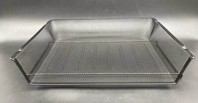 Black Wire Mesh In Out Basket Desk Tray Letter Size Stackable 14 x10.5"x 2.5" - Image 1 of 3