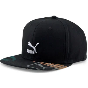 Puma Unisex Adult Flat Brim GEN. Black Snapback Baseball Cap Hat - Picture 1 of 2
