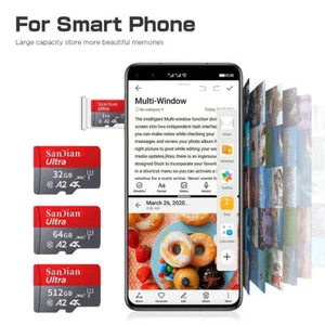 Original 2TB SD Card Memory Card TF/SD 128GB 256GB 512GB Mini Memory Card Class1 - Picture 1 of 13