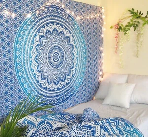 Indian Decor Mandala Tapestry Wall Hanging Hippie Throw Bohemian Ombre Bedspread - Picture 1 of 8
