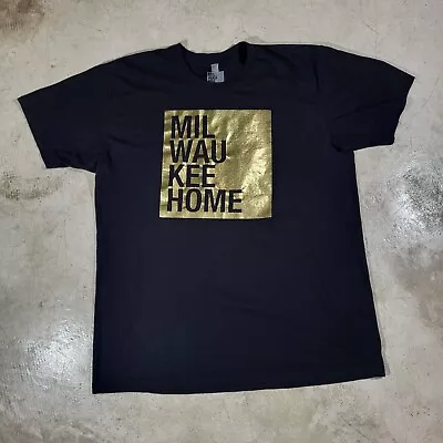 American Apparel T Shirt XL Black And Gold Milwaukee Home Short Sleeve - Image 1 of 4