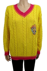 ESCADA MARGARETHA LEY VINTAGE YELLOW COTTON SWEATER SIZE 40 US 10 - Picture 1 of 6