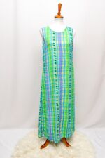 Vintage Gary Boben dress blue/green maxi women's M/L 90s