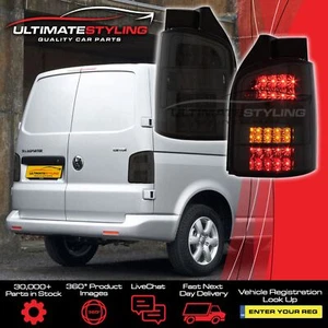 VW Transporter T5 Smoked Tinted LED Upgrade Rear Back Tail Lights For Barn Door - Picture 1 of 14