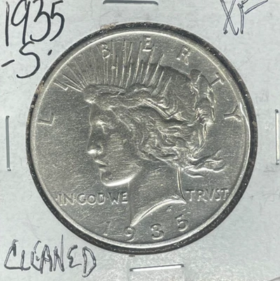 1935-S PEACE SILVER DOLLAR ~ XF CLEANED ~NICE COIN~ - Image 1 of 2