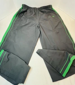 Nike Herren 2XL Zip Hose grau mit grünen Streifen Y2K gefüttert - Bild 1 von 14