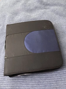 Black & Blue Nylon Binder w/Handle Discs Holds 192 CD’s DVD Blu-Ray Video Games - Picture 1 of 7