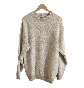 Pendleton Country Traditionals  Vintage Cotton & Wool Cream Knit Sweater. Est XL - Picture 1 of 6