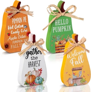 4 Pcs Fall Decorations for Home Clearance Thanksgiving Tiered Tray Decor Fall - Picture 1 of 12